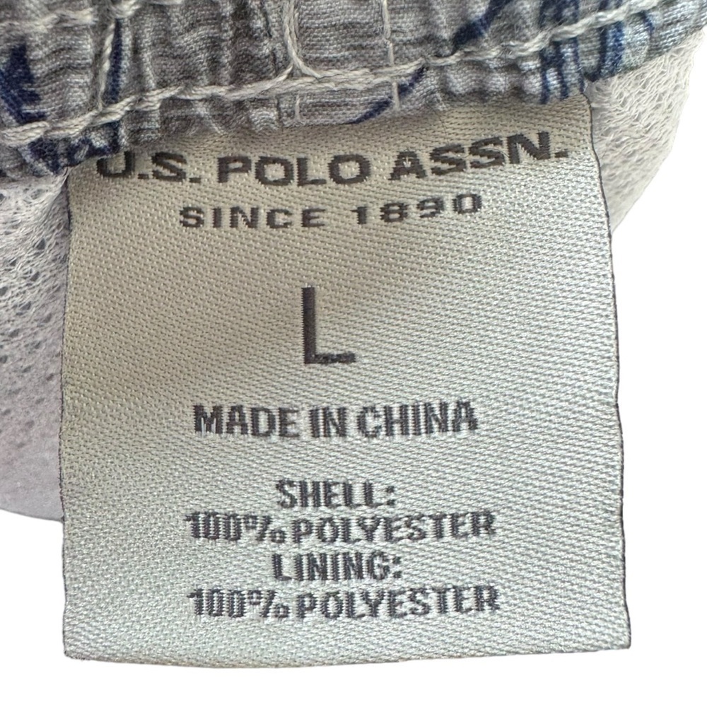 U.S. Polo Assn. Swim Trunks Drawstring Mesh Lined Sail Boats Gray Blue Men's L - Picture 8 of 9